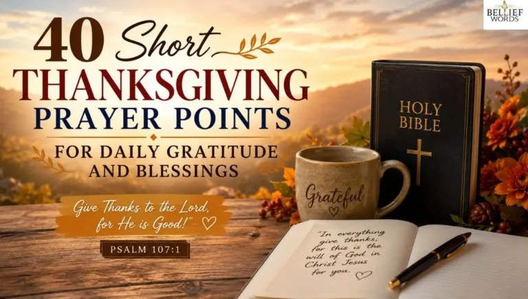 40 Short Thanksgiving Prayer Points for Daily Gratitude and Blessings