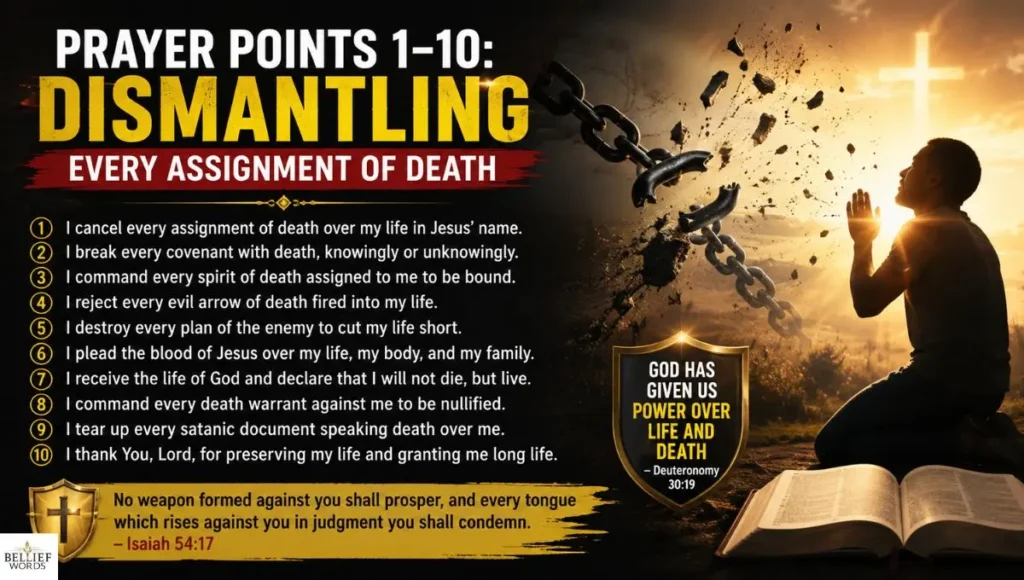 Prayer Points 1–10: Dismantling Every Assignment of Death