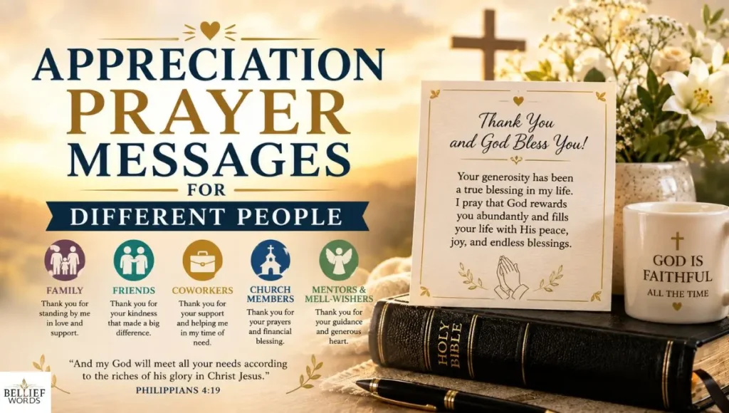Appreciation Prayer Messages for Different People
