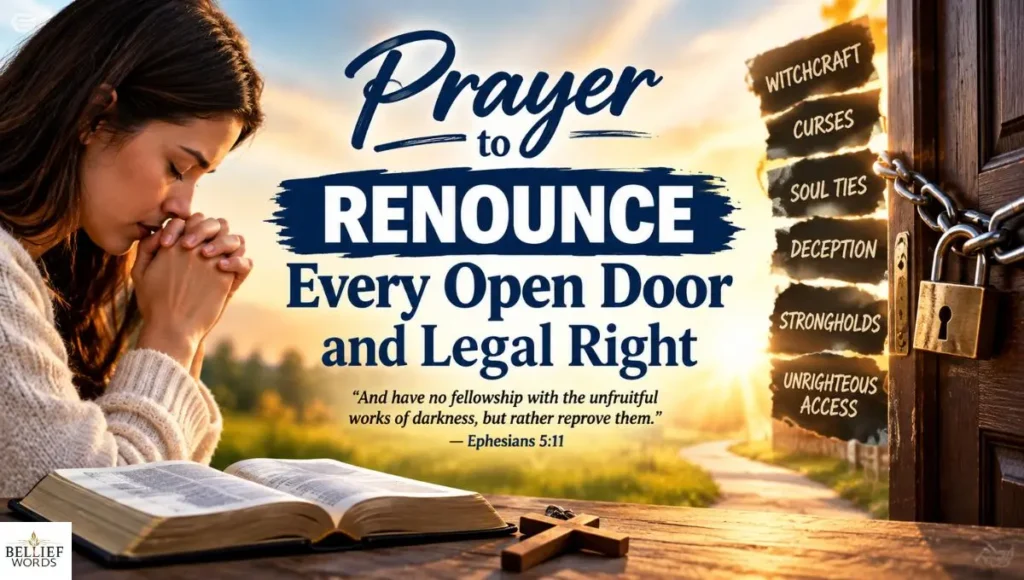 Prayer to renounce every open door and legal right