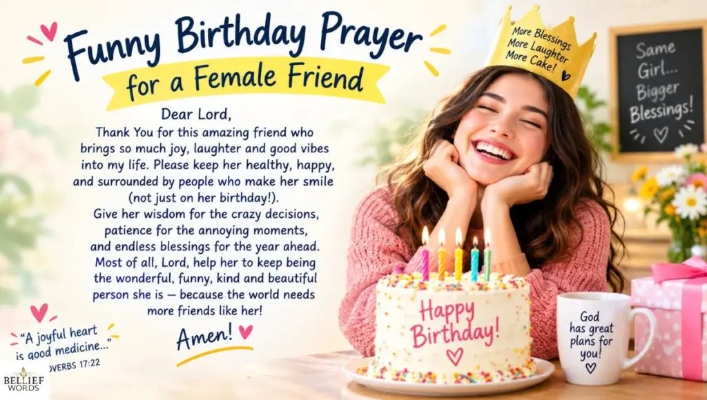 Funny Birthday Prayer for a Female Friend